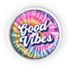 Good Vibes Tie-Dye Wall Clock | Vibrant Vintage Decor | Colorful Home Accent | Unique Gift - Image 4