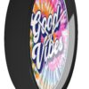 Good Vibes Tie-Dye Wall Clock | Vibrant Vintage Decor | Colorful Home Accent | Unique Gift - Image 7