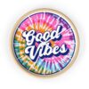 Good Vibes Tie-Dye Wall Clock | Vibrant Vintage Decor | Colorful Home Accent | Unique Gift - Image 2