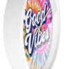 Good Vibes Tie-Dye Wall Clock | Vibrant Vintage Decor | Colorful Home Accent | Unique Gift - Image 5