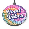 Colorful Tie-Dye Good Vibes Wireless Phone Charger| Convenient, Compact & Fast Charging Pad | Tie Dyed Style Desk Accessory | Perfect Gift for Teens | Home Office - Image 2