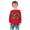 Sporty Toddler Long Sleeve Tee | Football Field Design - Image 32