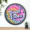 Good Vibes Tie-Dye Wall Clock | Vibrant Vintage Decor | Colorful Home Accent | Unique Gift - Image 8