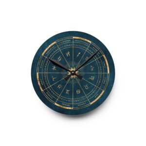 Zodiac Acrylic Wall Clock |  Astrological Decor for Home & Office