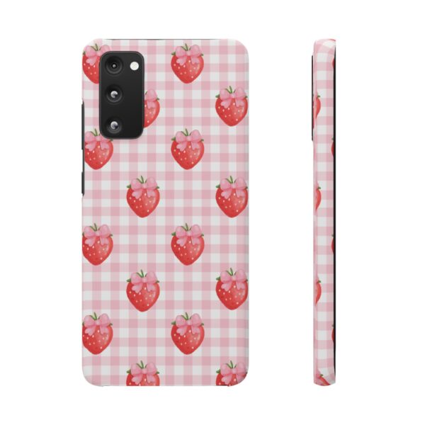 Super Cute Strawberry and Bows Snap Phone Case | Pink Gingham Pattern | Gifts for Her | Summer Accessory - Image 98