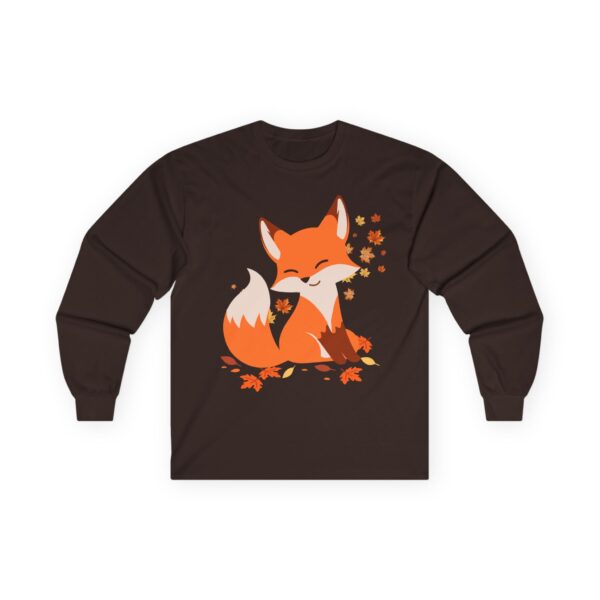 Autumn Falling Leaves, Fox Long-Sleeve Tee | Cute Fall Shirt | Nature Lover Gift | Cozy Casual Wear | Seasonal - Image 25