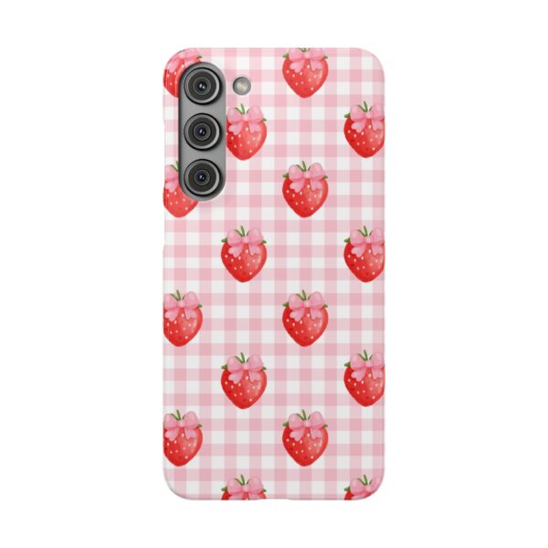 Super Cute Strawberry and Bows Snap Phone Case | Pink Gingham Pattern | Gifts for Her | Summer Accessory - Image 193