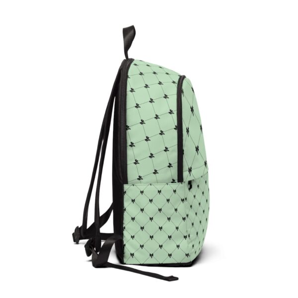 Chic Pastel Green and Black Bow Pattern Backpack | Stylish Travel Companion | School Bag | Everyday Backpack | Fashion Accessory - Image 2