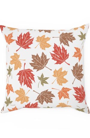 Reversible Fall Leaf and Plaid Throw Pillow | Autumn Decor Harvest Throw Pillow | Thanksgiving Decor | Seasonal Accent Cushion