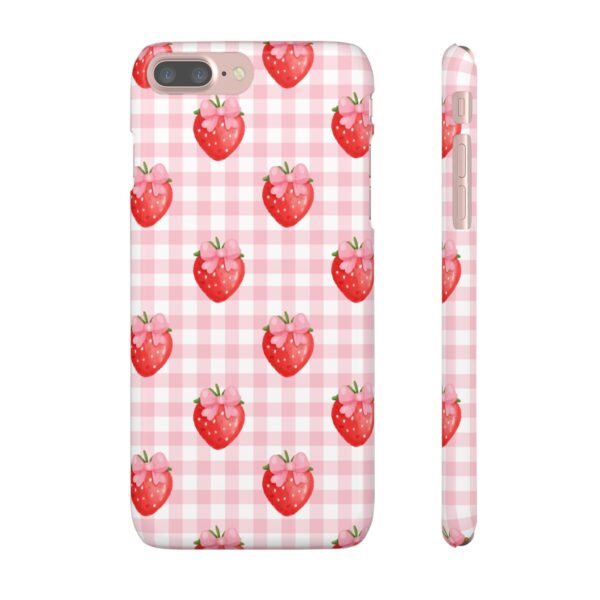 Super Cute Strawberry and Bows Snap Phone Case | Pink Gingham Pattern | Gifts for Her | Summer Accessory - Image 19