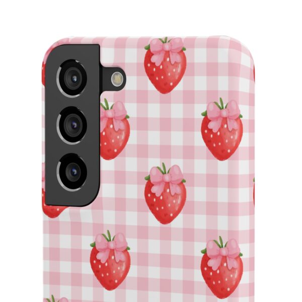 Super Cute Strawberry and Bows Snap Phone Case | Pink Gingham Pattern | Gifts for Her | Summer Accessory - Image 117