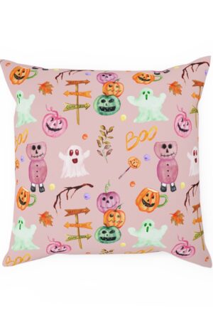 Decorative Reversible Halloween Pillow | Autumn Home Decor | Ghost and Pumpkin Cushion | Fall Cozy Accent | Festival Throw Pillow