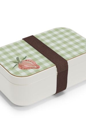 Bento Lunch Box | Vintage Strawberry Design | Eco-Friendly Meal Prep Container
