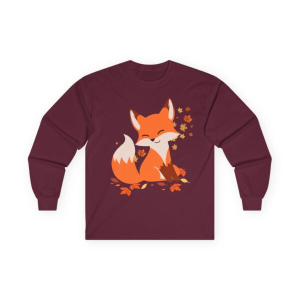 Autumn Falling Leaves, Fox Long-Sleeve Tee | Cute Fall Shirt | Nature Lover Gift | Cozy Casual Wear | Seasonal - Image 23