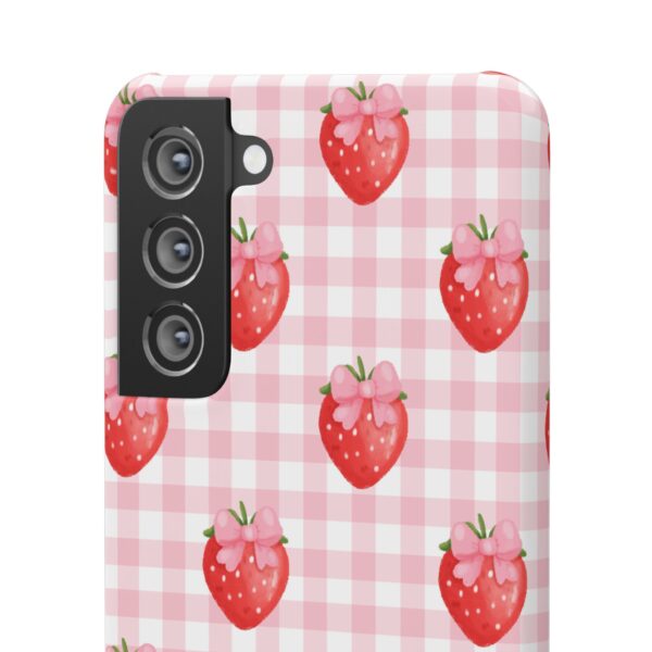 Super Cute Strawberry and Bows Snap Phone Case | Pink Gingham Pattern | Gifts for Her | Summer Accessory - Image 105
