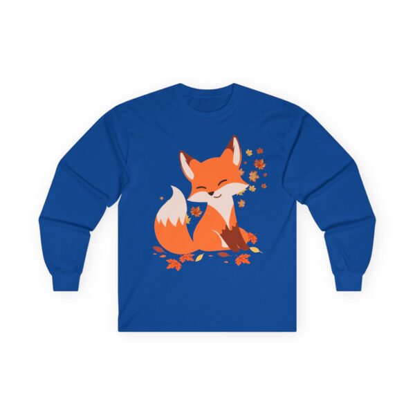 Autumn Falling Leaves, Fox Long-Sleeve Tee | Cute Fall Shirt | Nature Lover Gift | Cozy Casual Wear | Seasonal - Image 12