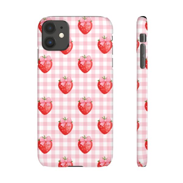 Super Cute Strawberry and Bows Snap Phone Case | Pink Gingham Pattern | Gifts for Her | Summer Accessory - Image 39