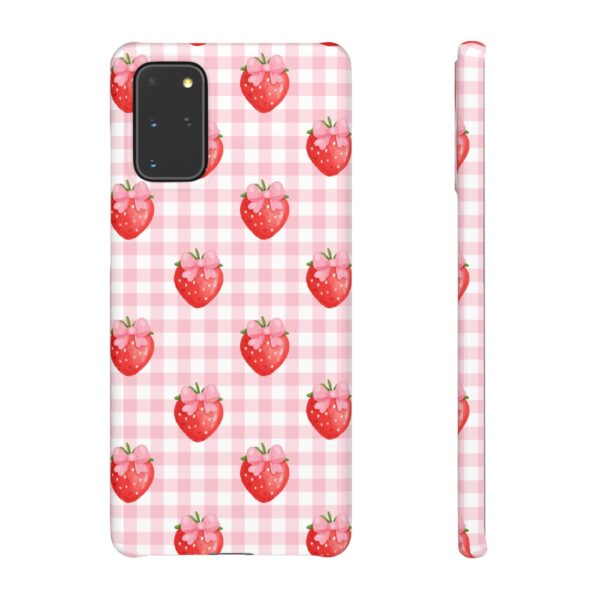 Super Cute Strawberry and Bows Snap Phone Case | Pink Gingham Pattern | Gifts for Her | Summer Accessory - Image 59