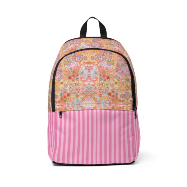 Colorful Retro Floral and Stripes Backpack | Super Cute | Functional | Back-to-School