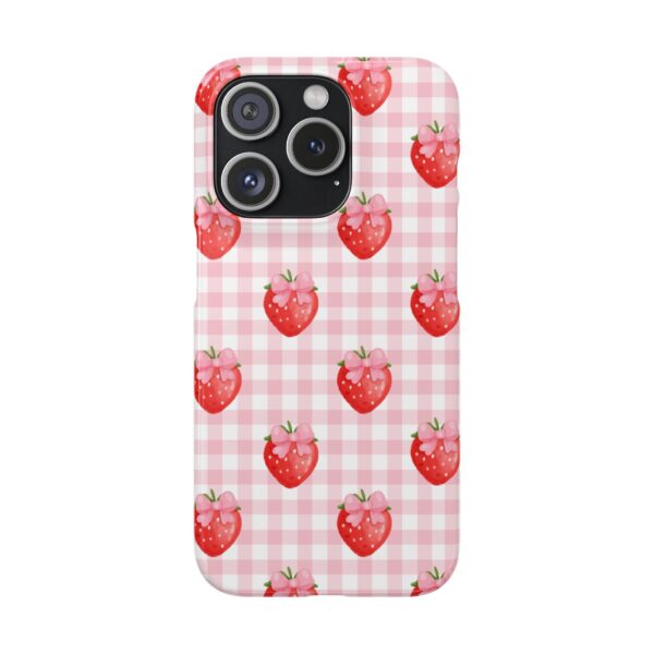 Super Cute Strawberry and Bows Snap Phone Case | Pink Gingham Pattern | Gifts for Her | Summer Accessory - Image 164