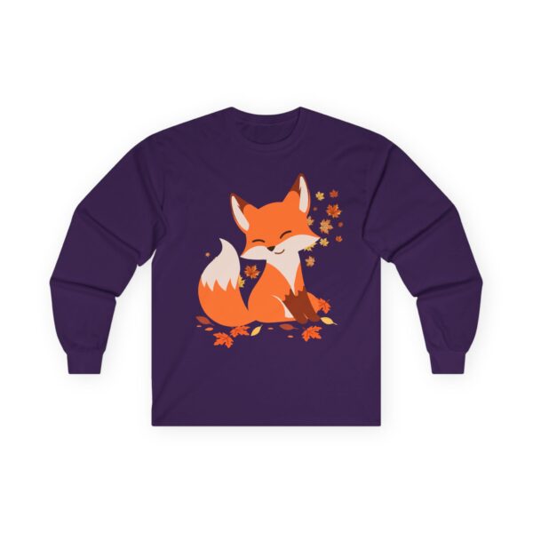 Autumn Falling Leaves, Fox Long-Sleeve Tee | Cute Fall Shirt | Nature Lover Gift | Cozy Casual Wear | Seasonal - Image 31