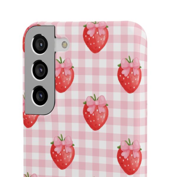 Super Cute Strawberry and Bows Snap Phone Case | Pink Gingham Pattern | Gifts for Her | Summer Accessory - Image 121