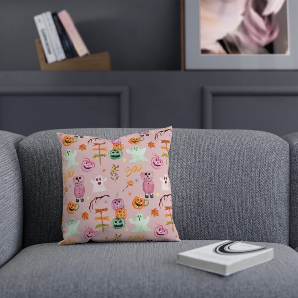 Decorative Reversible Halloween Pillow | Autumn Home Decor | Ghost and Pumpkin Cushion | Fall Cozy Accent | Festival Throw Pillow - Image 3