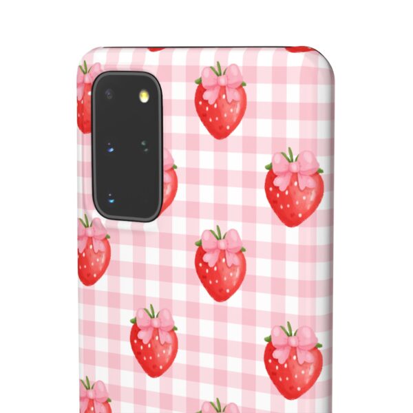 Super Cute Strawberry and Bows Snap Phone Case | Pink Gingham Pattern | Gifts for Her | Summer Accessory - Image 60