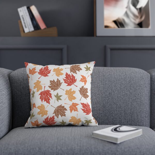 Reversible Fall Leaf and Plaid Throw Pillow | Autumn Decor Harvest Throw Pillow | Thanksgiving Decor | Seasonal Accent Cushion - Image 4