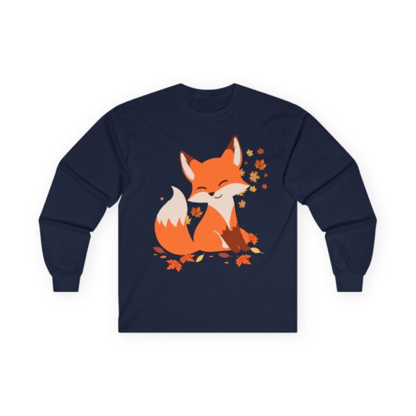 Autumn Falling Leaves, Fox Long-Sleeve Tee | Cute Fall Shirt | Nature Lover Gift | Cozy Casual Wear | Seasonal - Image 14