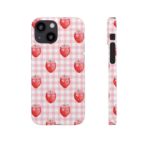 Super Cute Strawberry and Bows Snap Phone Case | Pink Gingham Pattern | Gifts for Her | Summer Accessory - Image 83