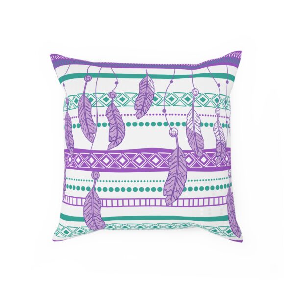 Boho Geometric Throw Pillow With Feathers | Stylish Home Decor