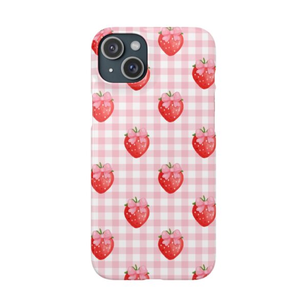 Super Cute Strawberry and Bows Snap Phone Case | Pink Gingham Pattern | Gifts for Her | Summer Accessory - Image 168