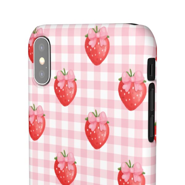 Super Cute Strawberry and Bows Snap Phone Case | Pink Gingham Pattern | Gifts for Her | Summer Accessory - Image 34