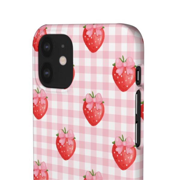 Super Cute Strawberry and Bows Snap Phone Case | Pink Gingham Pattern | Gifts for Her | Summer Accessory - Image 66