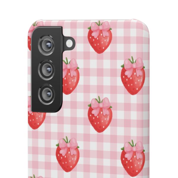 Super Cute Strawberry and Bows Snap Phone Case | Pink Gingham Pattern | Gifts for Her | Summer Accessory - Image 103