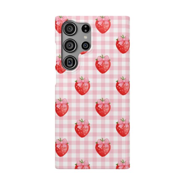 Super Cute Strawberry and Bows Snap Phone Case | Pink Gingham Pattern | Gifts for Her | Summer Accessory - Image 197