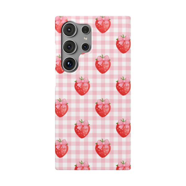 Super Cute Strawberry and Bows Snap Phone Case | Pink Gingham Pattern | Gifts for Her | Summer Accessory - Image 187