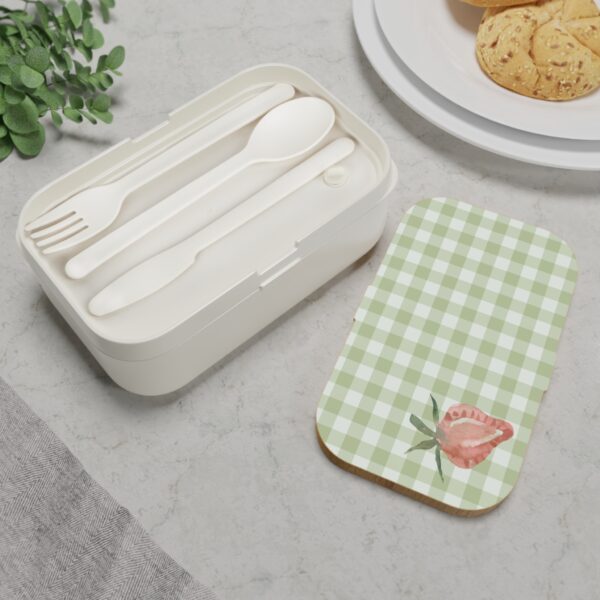Bento Lunch Box | Vintage Strawberry Design | Eco-Friendly Meal Prep Container - Image 4