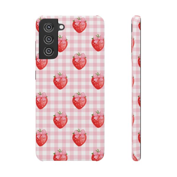 Super Cute Strawberry and Bows Snap Phone Case | Pink Gingham Pattern | Gifts for Her | Summer Accessory - Image 104