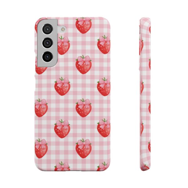 Super Cute Strawberry and Bows Snap Phone Case | Pink Gingham Pattern | Gifts for Her | Summer Accessory - Image 120