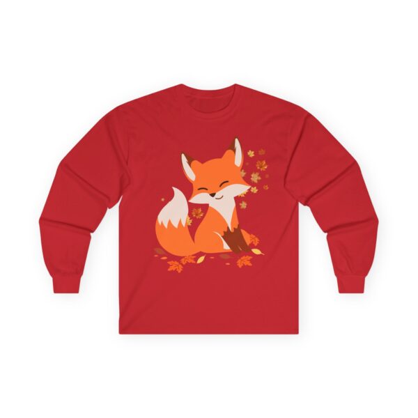 Autumn Falling Leaves, Fox Long-Sleeve Tee | Cute Fall Shirt | Nature Lover Gift | Cozy Casual Wear | Seasonal - Image 18