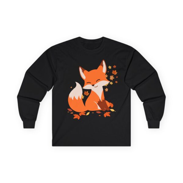 Autumn Falling Leaves, Fox Long-Sleeve Tee | Cute Fall Shirt | Nature Lover Gift | Cozy Casual Wear | Seasonal - Image 7