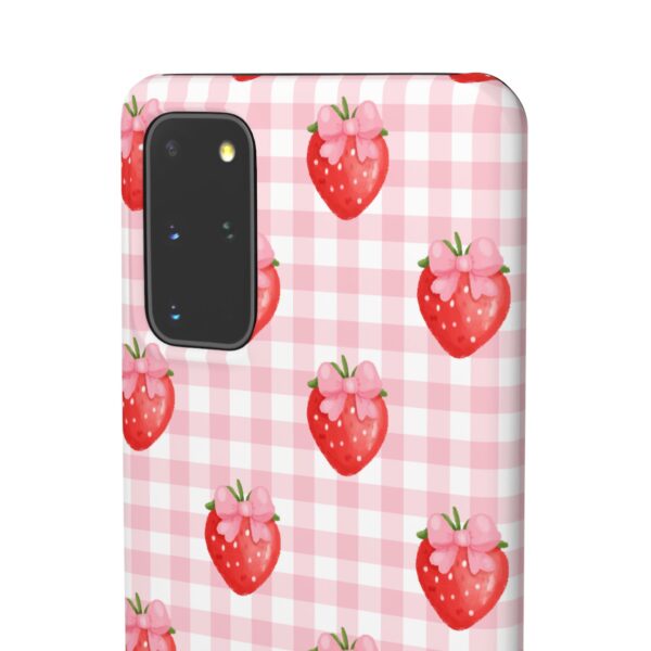 Super Cute Strawberry and Bows Snap Phone Case | Pink Gingham Pattern | Gifts for Her | Summer Accessory - Image 62