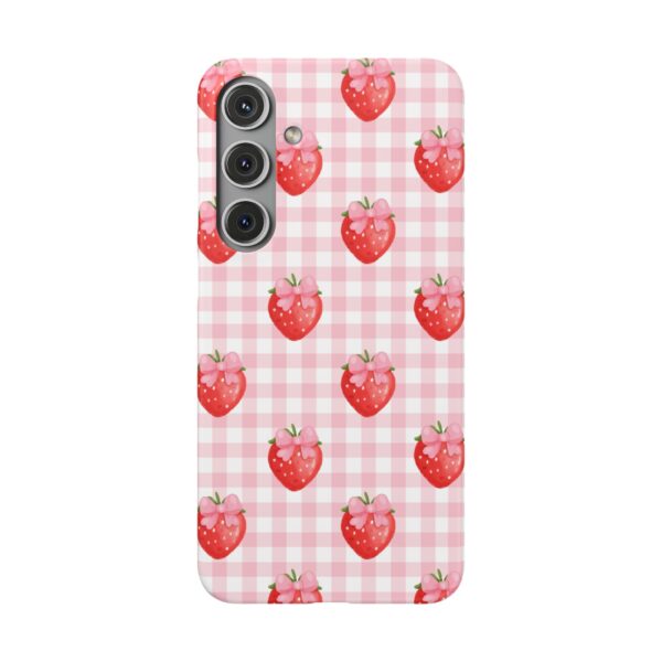 Super Cute Strawberry and Bows Snap Phone Case | Pink Gingham Pattern | Gifts for Her | Summer Accessory - Image 183
